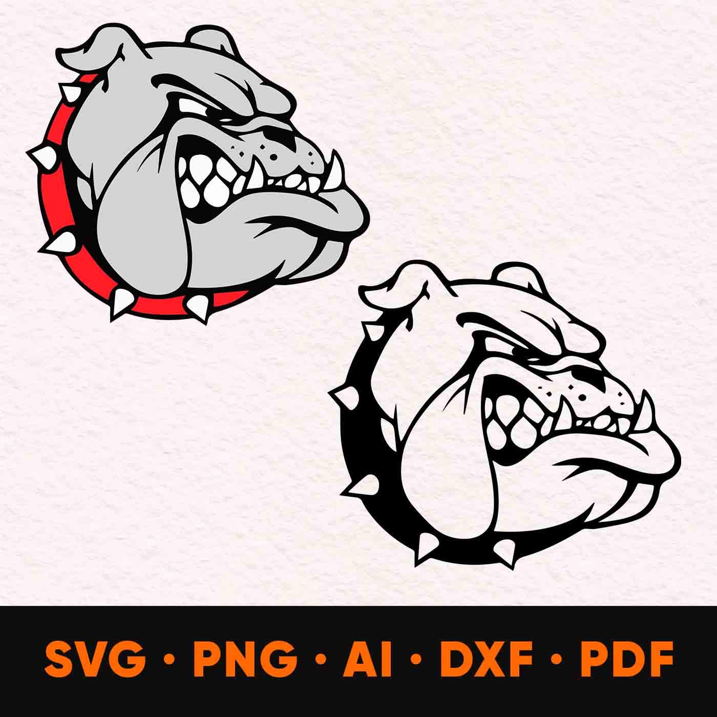 Bulldog Mascot SVG - Png - Eps - Dxf, Bulldog Png, Bulldog Svg,  Bulldog Clip Art, Bulldog Head,  Bulldog logo Svg, Instant Download