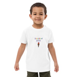 Back to school T-shirt for children made of organic cotton