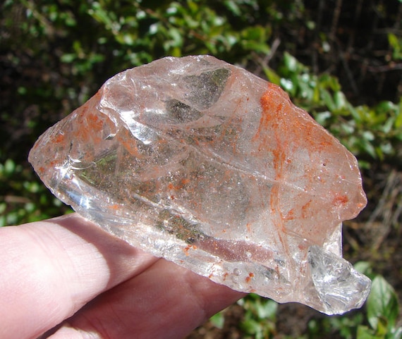 Orange Aura Gem and Clear Monatomic Andara Crystal #162