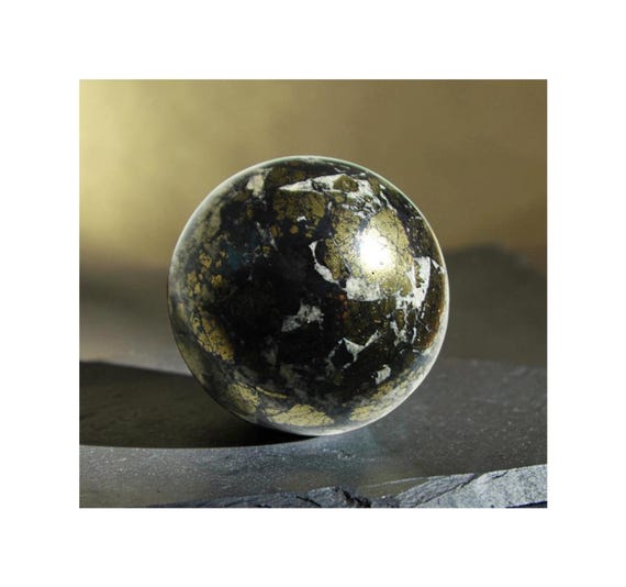 2.2in 307g RARE Covellite Pyrite Crystal Sphere Peru Manifestation Past Lives #10