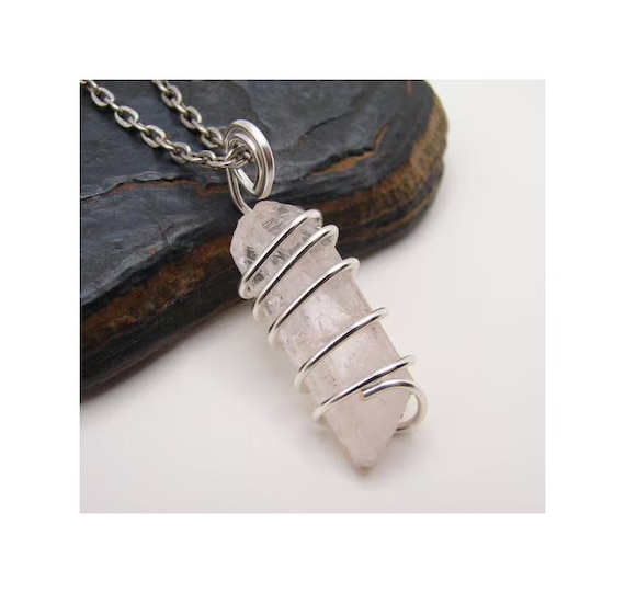 Danburite Pendant, Real Crystals, Lemurian Rough Spiritual Gemstone, Raw Stone, Synergy 12, Amulet Stone, Enlightenment, Good Luck Jewelry 3