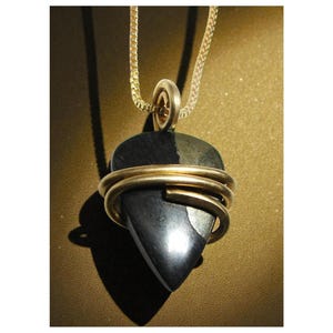 Healer's Gold Apache Gold Worry Stone Pendant - Reiki Infused - Pyrite Magnetite Chalcopyrite - Arizona Alchemy Grounding Crystal #65-66