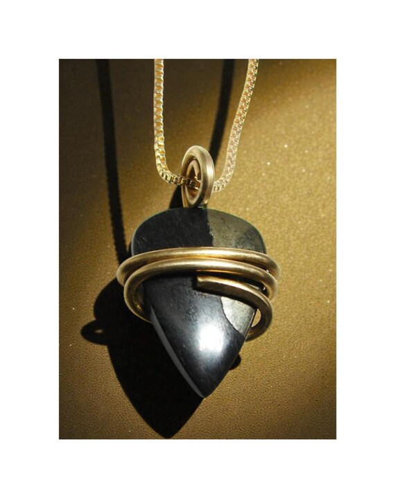Healer's Gold Apache Gold Worry Stone Pendant - Reiki Infused - Pyrite Magnetite Chalcopyrite - Arizona Alchemy Grounding Crystal #65-66