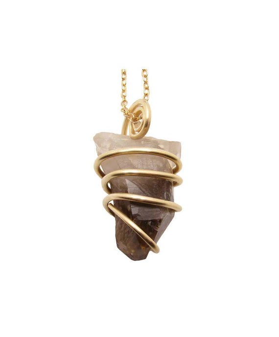Grounding Pendant Dragon Quartz Raw Crystal Jewelry Real Smoky Quartz Crystal Fairytale Gift Root Chakra Jewelry Smokey Lemurian Quartz #6
