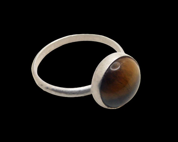 Energy Ring Jewelry ~VISIONS~ Tiger's Eye Sterling Silver SS Size 6.75 #4