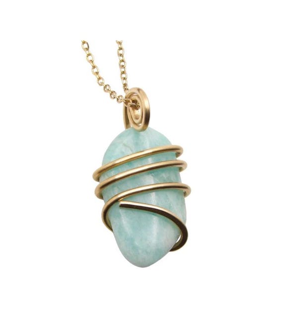 Russian Amazonite Soviet Union Russian Jewelry Pendant Set In Gold Unique Crystal Charm Pendant #11-12