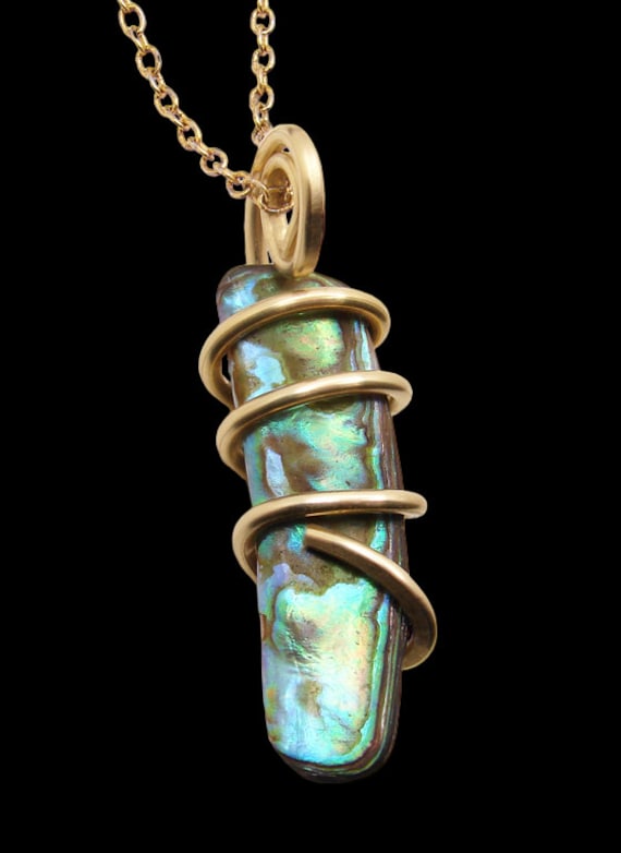 Abalone Pau Shell Pendant in Merlin's Gold  #50-53