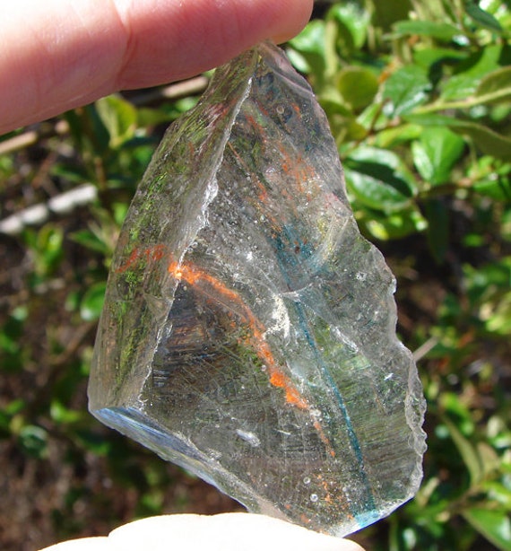 Orange Aura Gem and Clear Monatomic Andara Crystal #165
