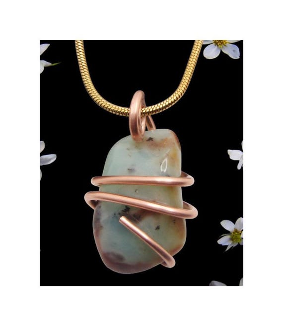 Real Crystals CHRYSOCOLLA PENDANT Handmade Talisman Stress Reliever Calm Emotions and Anxiety Peaceful Ren Faire Empathy #17-18