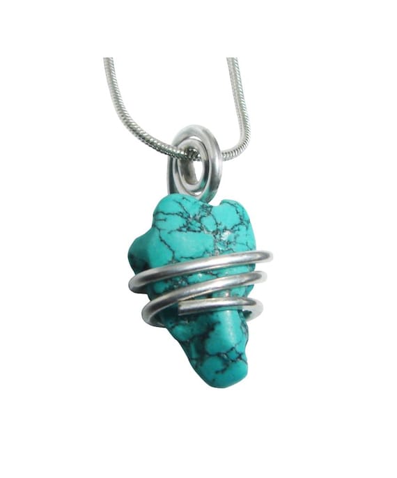 Gorgeous Hand Forged Natural Blue Turquoise Pendant Silver #130-133