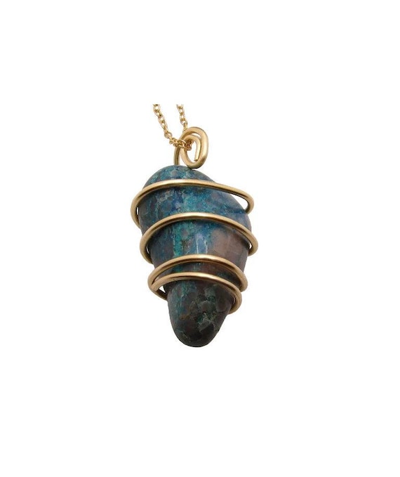 South African Ajoite Pendant in Quartz Chrysocolla Shattuckite Real Crystal Jewelry WOW Yoga Jewelry for Women Men Synergy Sedona 3