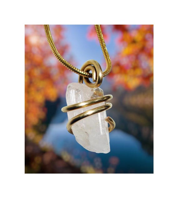 Danburite Pendant, Real Crystals, Lemurian Spiritual Gemstone, Raw Stone, Synergy 12, Amulet Stone, Enlightenment, Good Luck Jewelry #86-89