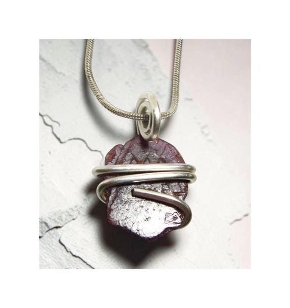 July Birthstone Pendant - Rare Merlin's Mine Blood Red Ruby Etched from the Merlin's Crystal Mine in India Sacred Geometry #5-8