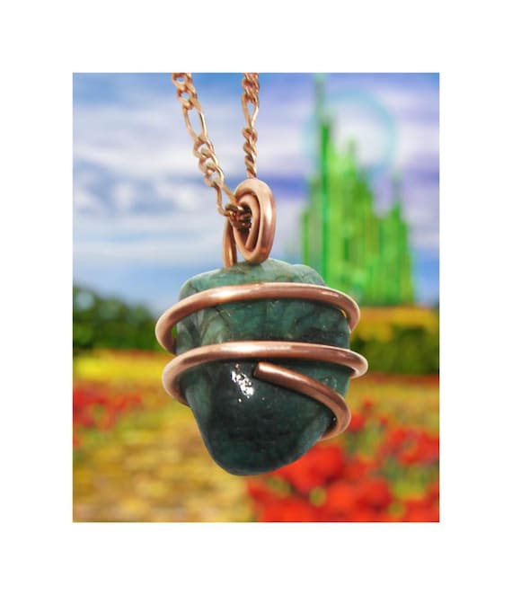 Emerald City Natural Green Emerald GEMSTONE PENDANT Ren Faire #25-26