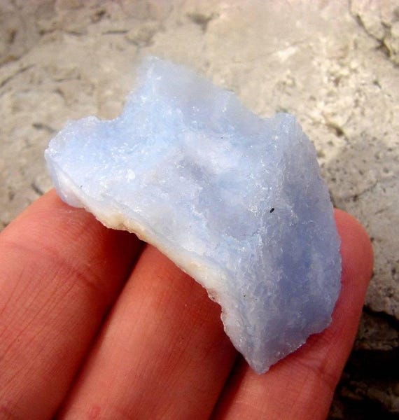 3rd Eye Blue Chalcedony Periwinkle Blue Holly Agate Druzy Drusy  Metaphysical Aura Cleanser Positive Energy Display Malawi #4