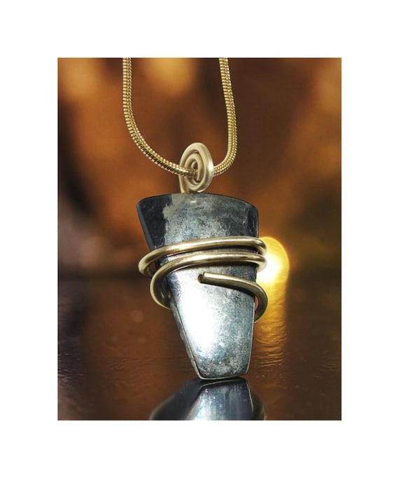 Healer's Gold Apache Gold Worry Stone Pendant - Reiki Infused - Pyrite Magnetite Chalcopyrite - Arizona Alchemy Grounding Crystal #35-38