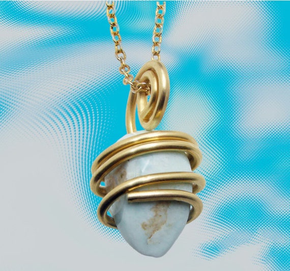 Larimar Crystal Pendant - Throat Chakra Stone - Soulmate Stone - natural Larimar gemstone - blue gemstone #50-52