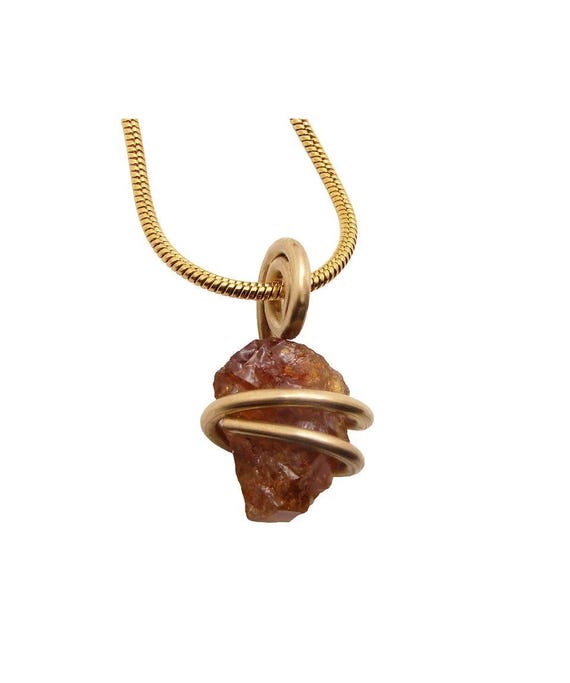 Kundalini Citrine Crystal Pendant, Untreated Natural Quartz, Congo Raw Citrine, Necklace Rough #1
