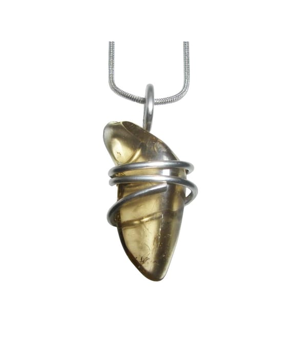 Kundalini African Congo Citrine Lemurian Pendant, Genuine South Africa Lwena Quartz, Acquire Wealth Cleanse Aura, Energy Crystal #212-213