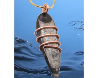 Ancient Shadow Hunters of Deep Sea Moroccan Art Jewelry Ocean Pendant Paleozoic Orthocereas Unique Science Gift Shell Jewelry Fossil #2-4