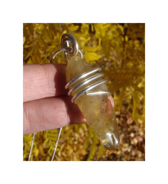 Kundalini African Congo Citrine Lemurian Pendant, Genuine South Africa Lwena Quartz, Acquire Wealth Cleanse Aura, Energy Crystal #211