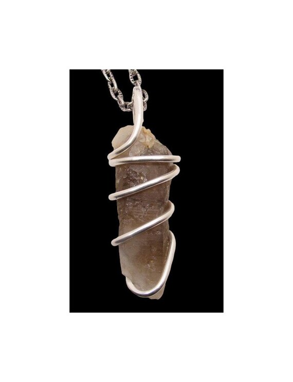 Grounding Pendant Dragon Quartz Raw Crystal Jewelry Real Smoky Quartz Crystal Fairytale Gift Root Chakra Jewelry Smokey Lemurian Quartz #7
