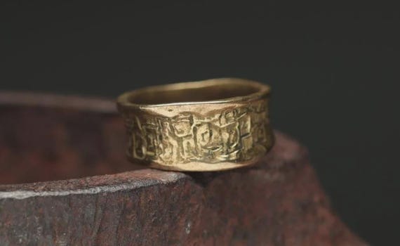 Cast Silver-Copper Alloy Relief Band Ring