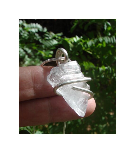 Raw Polished Celestite Pendant Communicating Angels, Throat Chakra, Reiki Jewelry, Throat Chakra, Inner Peace, Intuition Prophecy #10-12 SS
