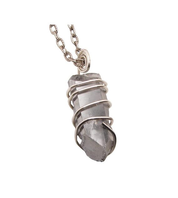 Silver Aura Pendant Sterling Silver Copper Lemurian Seed Quartz #10-14