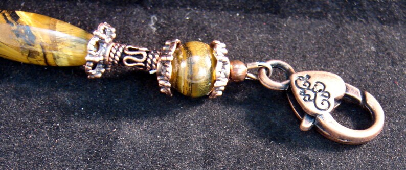 Love Charm Amber Bracelet beaded from Genuine Amber and Tiger/'s Eye Spirit Force