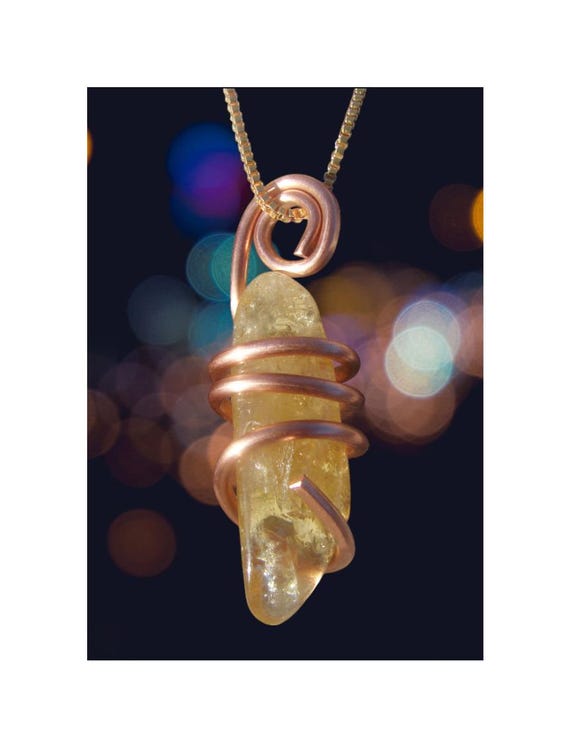 Kundalini African Congo Citrine Lemurian Pendant, Genuine South Africa Lwena Quartz, Acquire Wealth Cleanse Aura, Energy Crystal #320-322