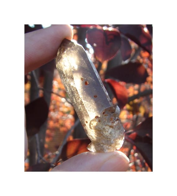 Spessartine Garnet Smoky Quartz from Tongbei, Fujian Province, China #12-13