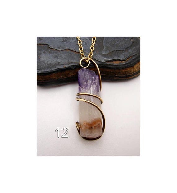 African Amethyst, Kundalini Citrine, Clear Quartz Pendant Merlin's Gold Esoteric Magic Amulet Stone Spiritual Journey Chakra Magick Magic