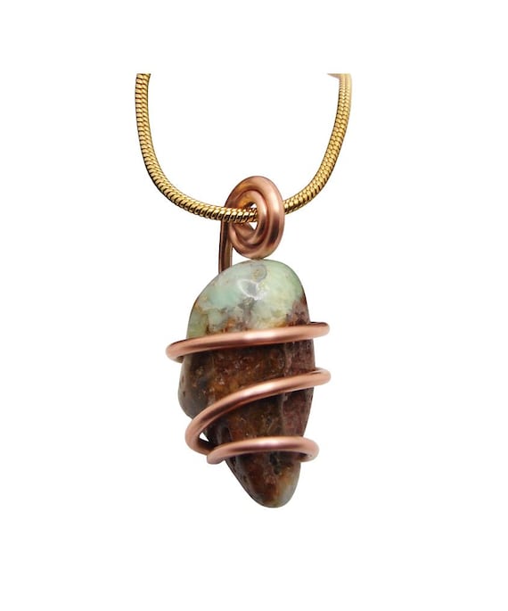 Real Crystals CHRYSOCOLLA PENDANT Handmade Talisman Stress Reliever Calm Emotions and Anxiety Peaceful Ren Faire Empathy #14-16
