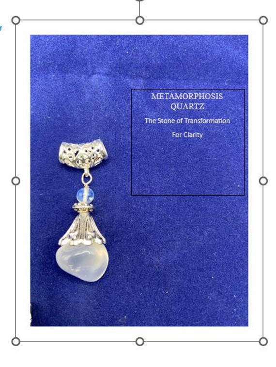Metamorphosis Quartz From Melody Girasol Transformation Clarity – Crown Chakra Necklace w/ Chain Real Crystals Good Luck Charm Amulet Stone