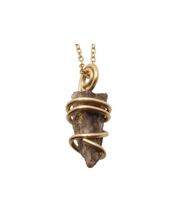 Grounding Pendant Dragon Quartz Raw Crystal Jewelry Real Smoky Quartz Crystal Fairytale Gift Root Chakra Jewelry Smokey Lemurian Quartz #2