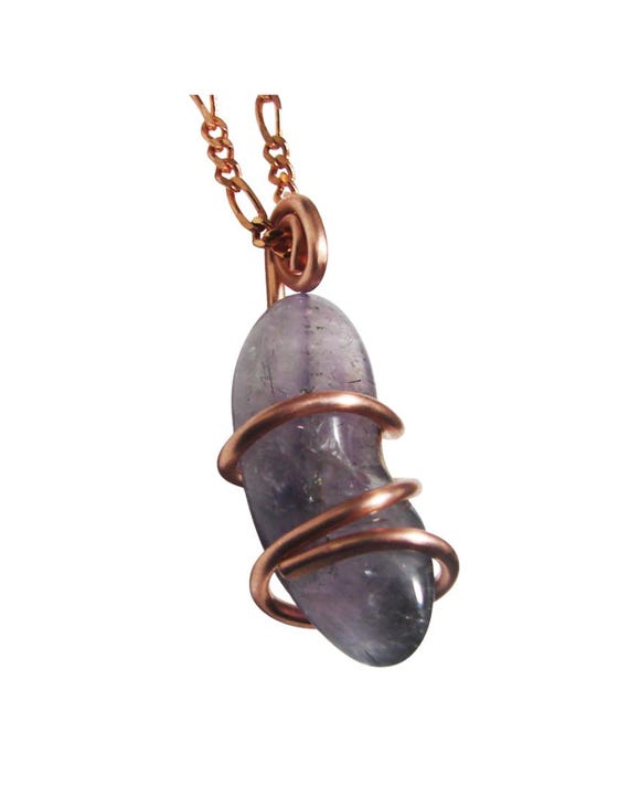 Extremely Vibrant Natural Auralite Pendant in Copper Will Awaken the Energy Centers #3-4