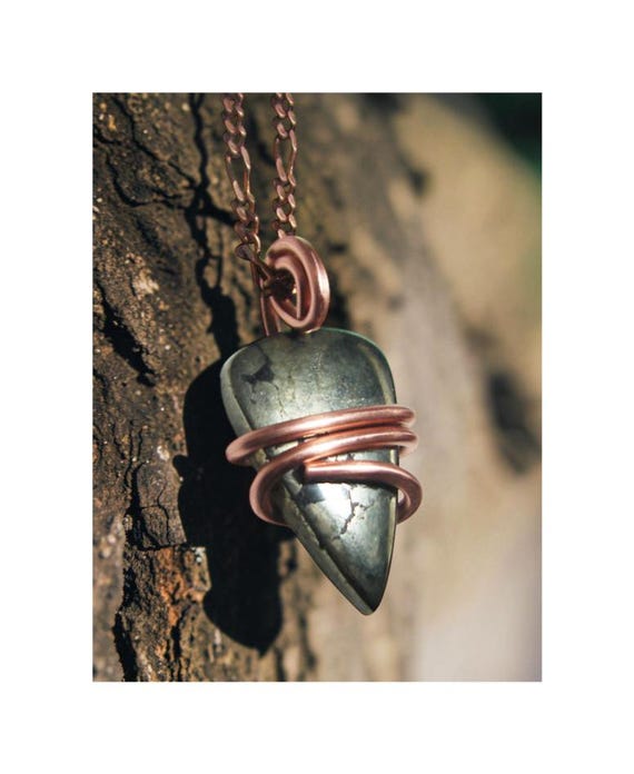 Healer's Gold Apache Gold Worry Stone Pendant - Reiki Infused - Pyrite Magnetite Chalcopyrite - Arizona Alchemy Grounding Crystal #80-82