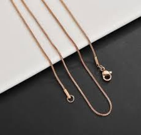 19" Copper Necklace Chain Plated Brass Snake Lobster Clasp Slinky