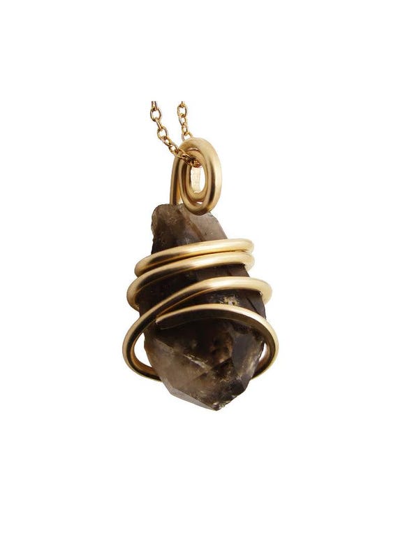 Grounding Pendant Dragon Quartz Raw Crystal Jewelry Real Smoky Quartz Crystal Fairytale Gift Root Chakra Jewelry Smokey Lemurian Quartz #8