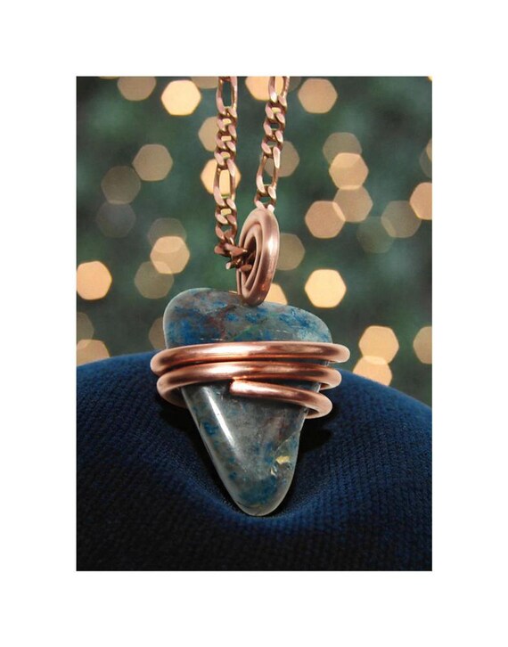 South African Ajoite Pendant in Quartz Chrysocolla Shattuckite Real Crystal Jewelry WOW Yoga Jewelry for Women Men Synergy Sedona #225-226