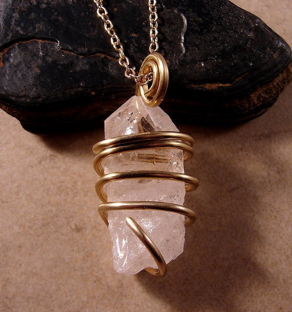 Danburite Pendant Rare Powerful Pleiadian Starbrary Crystal Gold #750-758