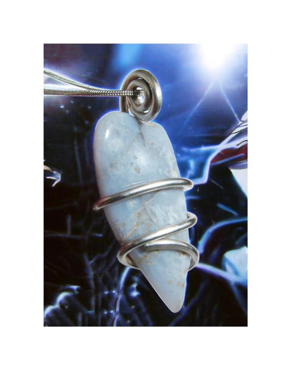 Genuine Ellensburg True Blue Agate Pendant Sterling Silver #2-4 /Real Crystals / Chalcedony /Rare as Diamonds / Third Eye / Washington State