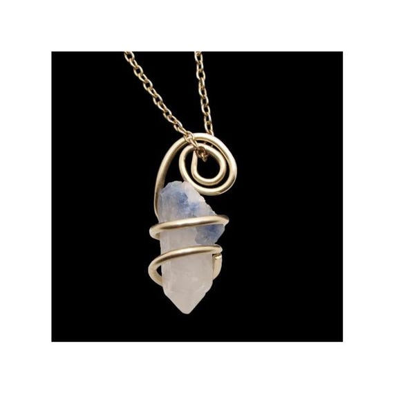 Rare Dumortierite Included Quartz Crystal Pendant from Minas Gerais, Brazil #30-32