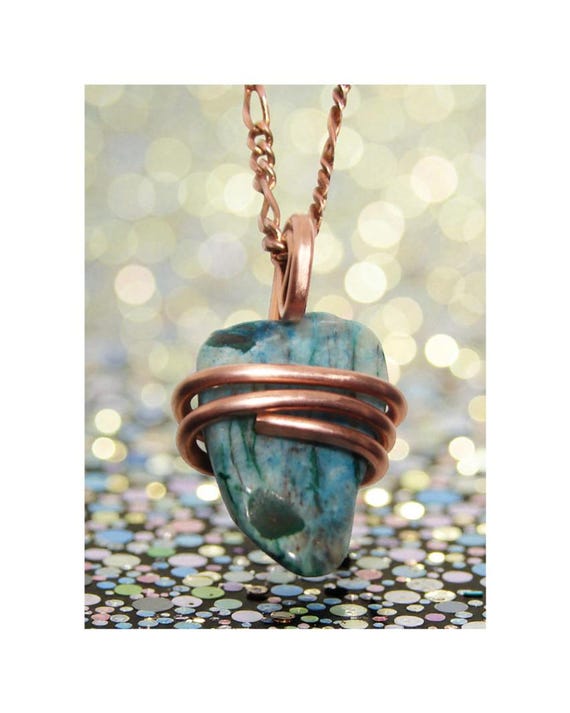 South African Ajoite Pendant in Quartz Chrysocolla Shattuckite Real Crystal Jewelry WOW Yoga Jewelry for Women Men Synergy Sedona #64-67