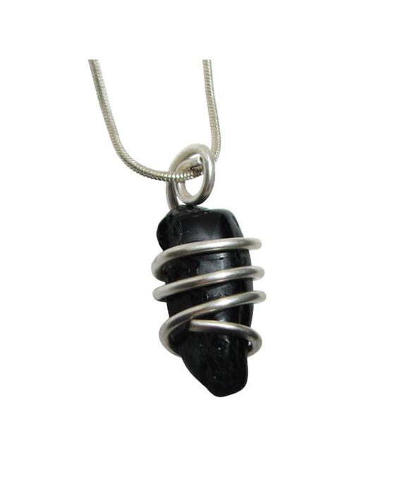Black Tourmaline Crystal, Chakra Protection, Pendant #30-32
