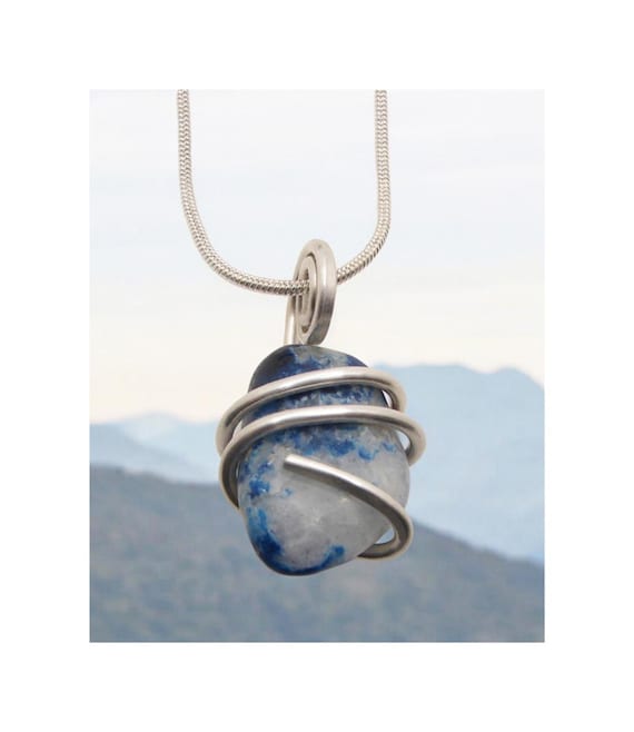 Real Crystals Lazulite Lapis Lazuli Pendant / Lucid Dream Sterling Silver Crystal Necklace / Spiritual Awakening Atlantis #200-202