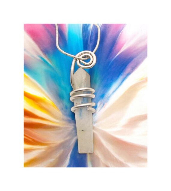 Lucid Dreaming Stone of Heaven Azurite Crystal Pendant Edgar Cayce in Granite Sterling Silver #10-11