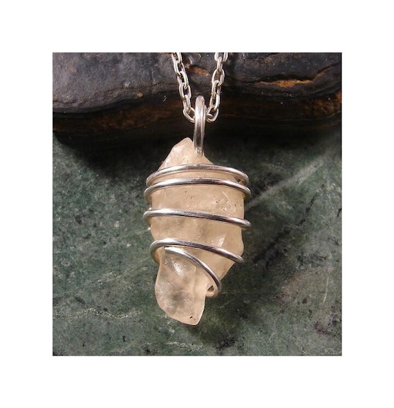Translucent! Libyan Desert Glass! Meteorite Sterling Silver Pendant #307-310