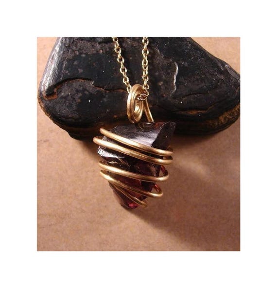 Andara Crystal Stone Pendant Bronze Gold #823-832